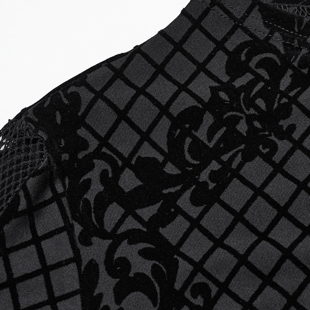 Goth Flocking Mesh Coat - Image 7