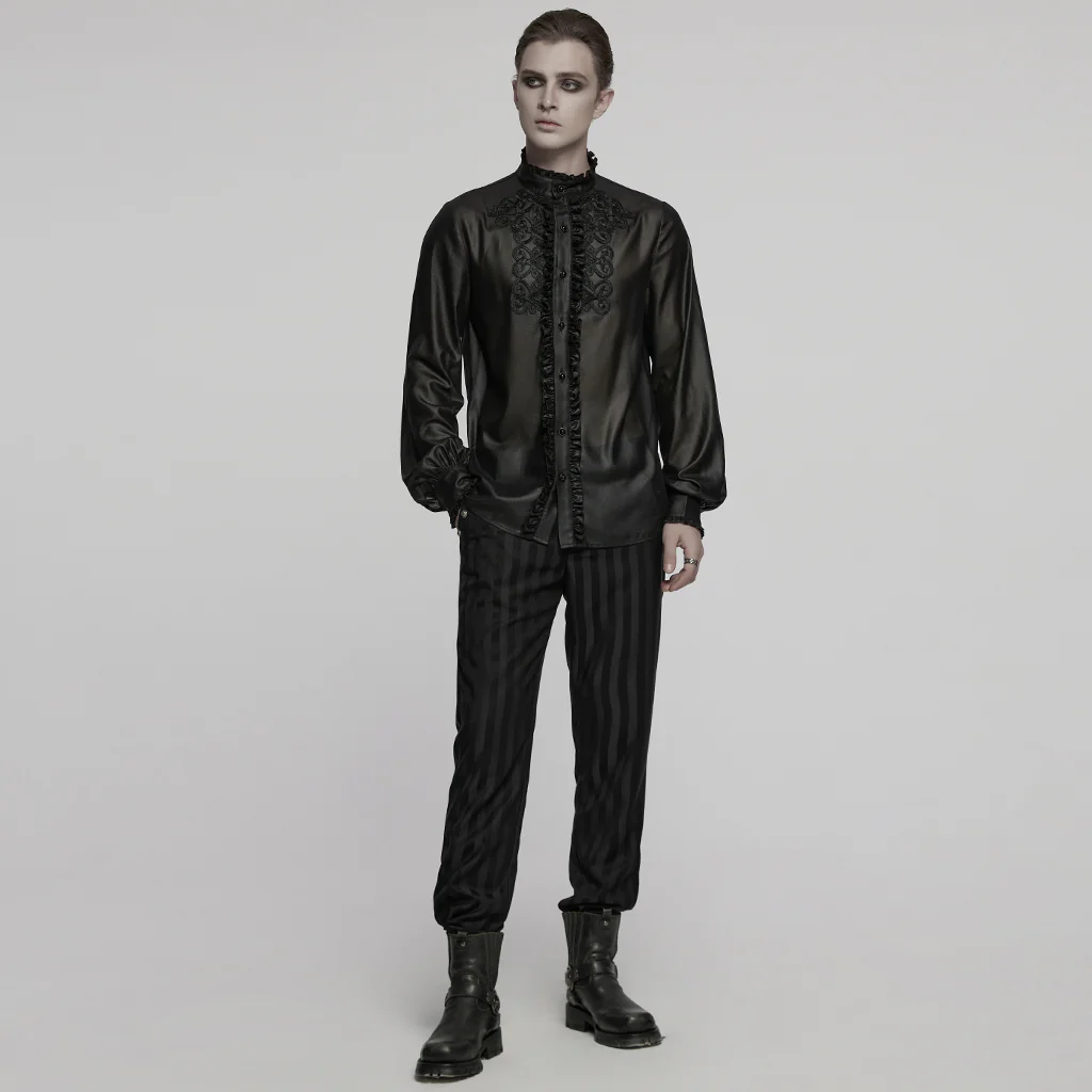 Goth glossy chiffon gemstone shirt - Image 13