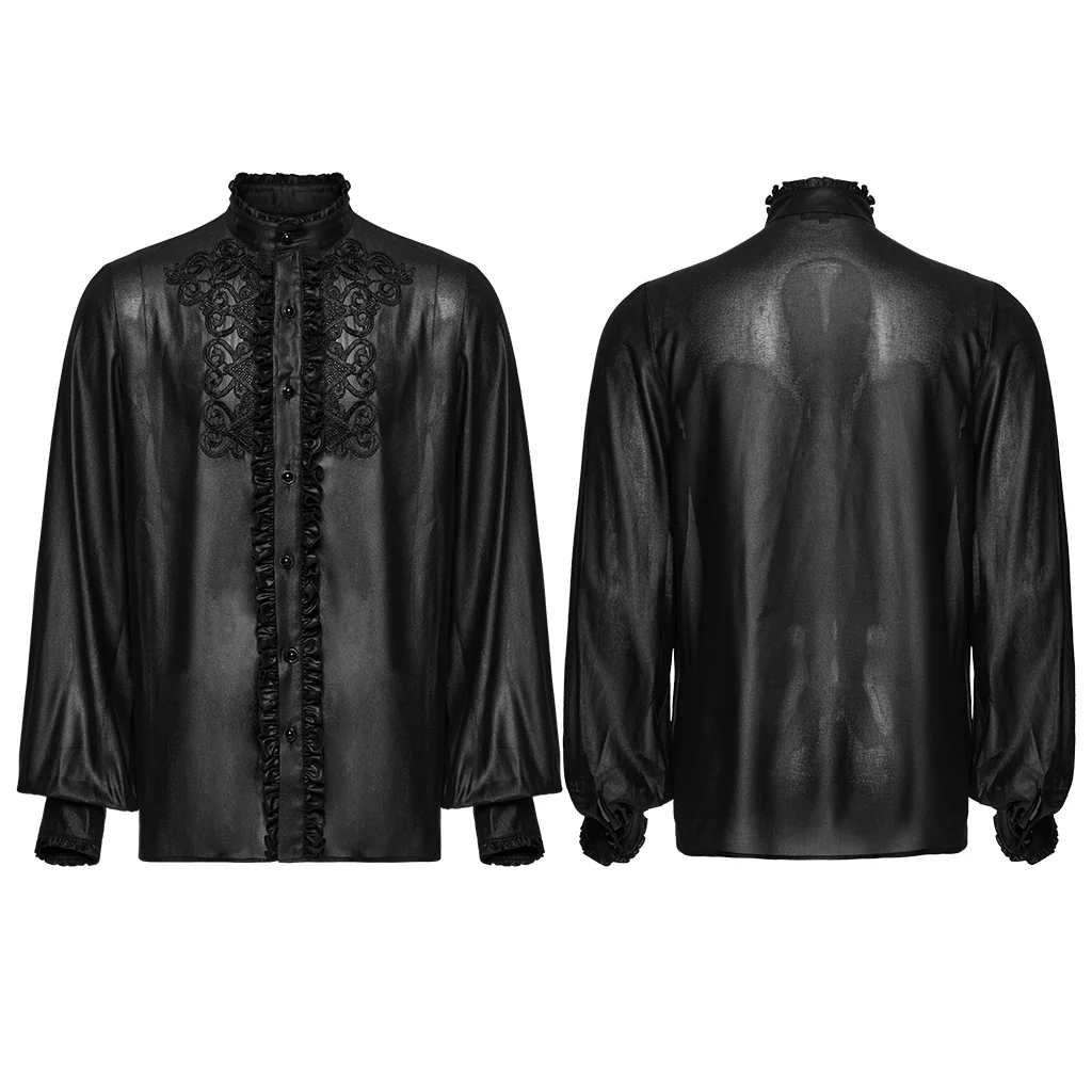 Goth glossy chiffon gemstone shirt - Image 14