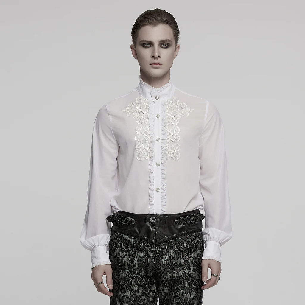 Goth glossy chiffon gemstone shirt - Image 3