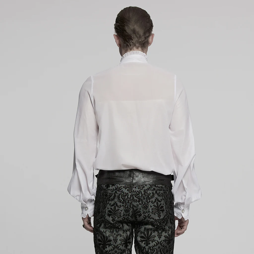 Goth glossy chiffon gemstone shirt - Image 5