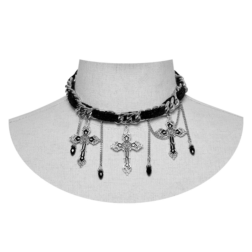 Goth Gorgeous Cross Choker - Image 10