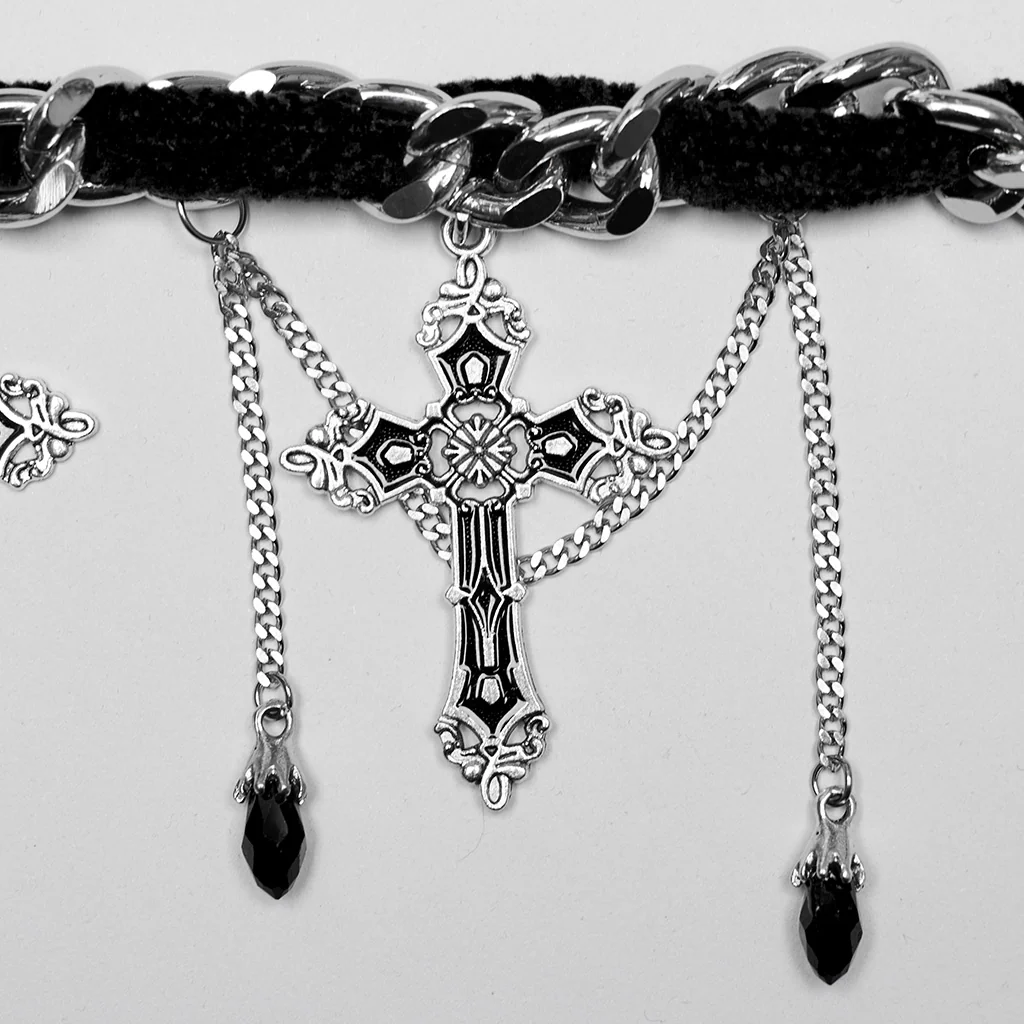 Goth Gorgeous Cross Choker - Image 12