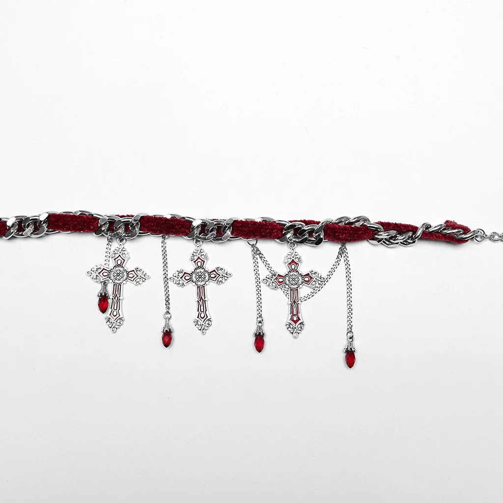 Goth Gorgeous Cross Choker - Image 6