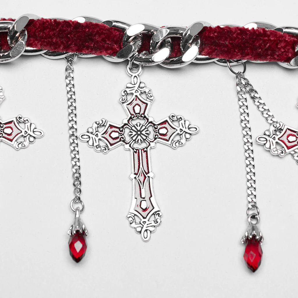 Goth Gorgeous Cross Choker - Image 7