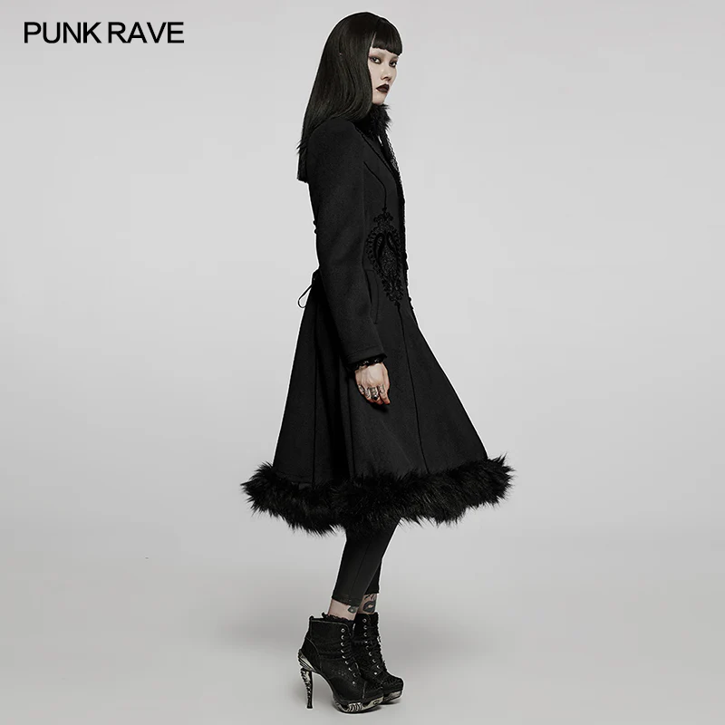 Goth gorgeous faux wool long coat - Image 2