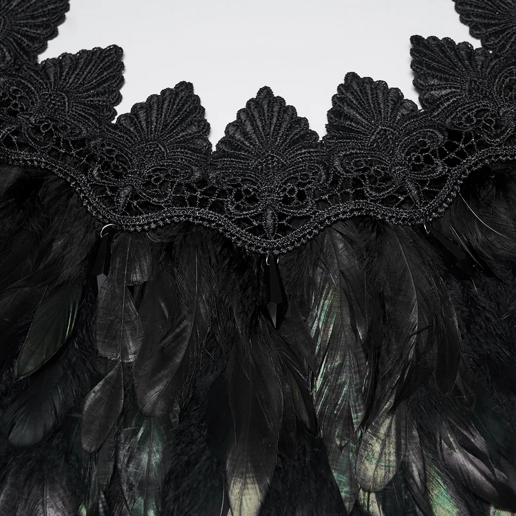 Goth Gorgeous Reversible Feather Shawl - Image 17