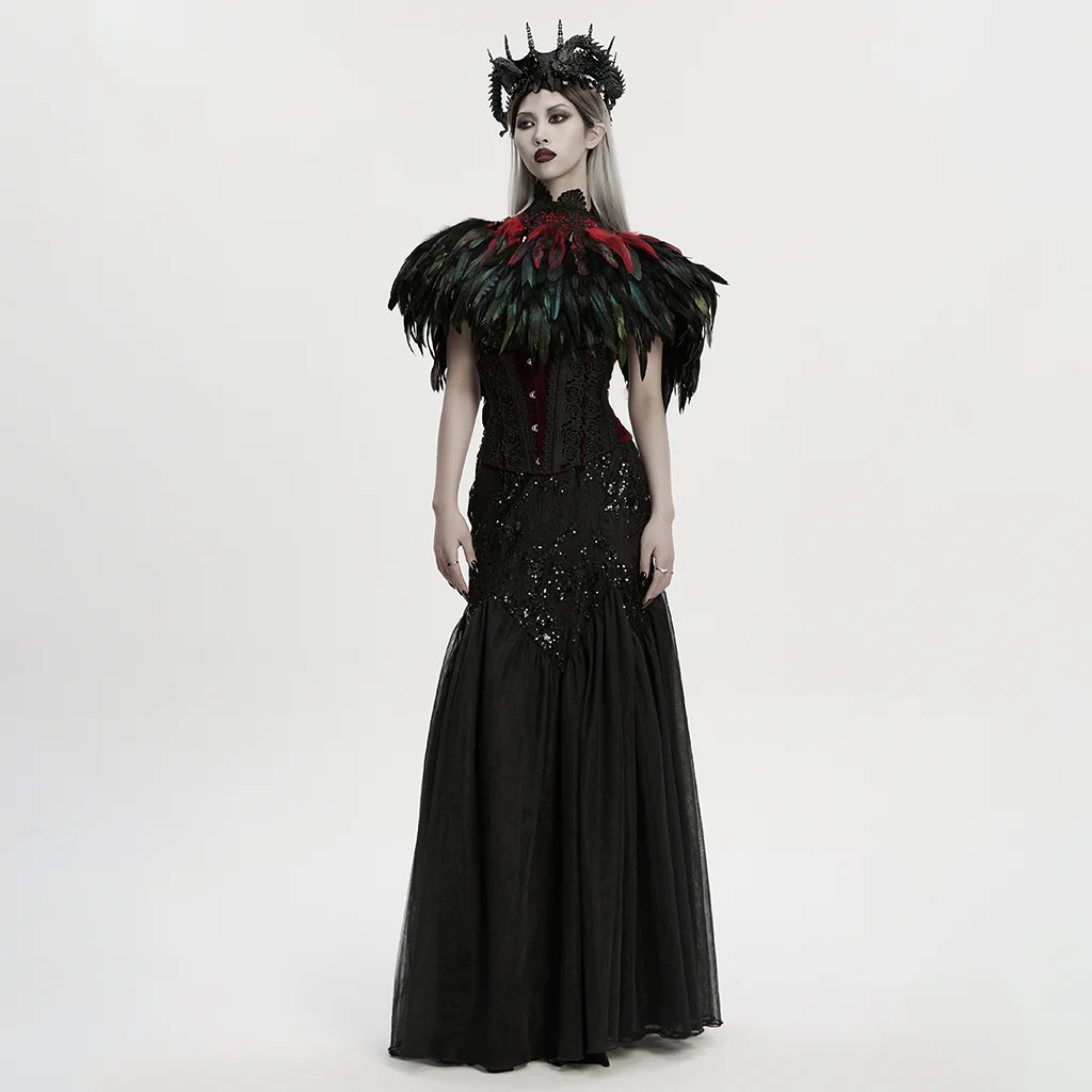 Goth Gorgeous Reversible Feather Shawl - Image 6