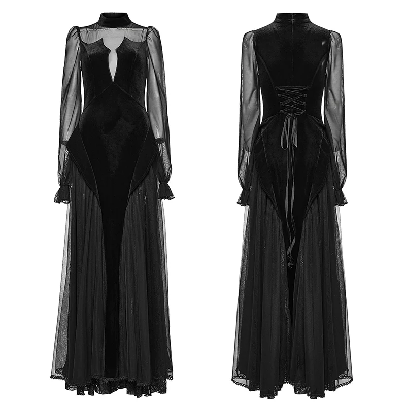 Goth Gorgeous Velvet  Lace Dress - Image 4