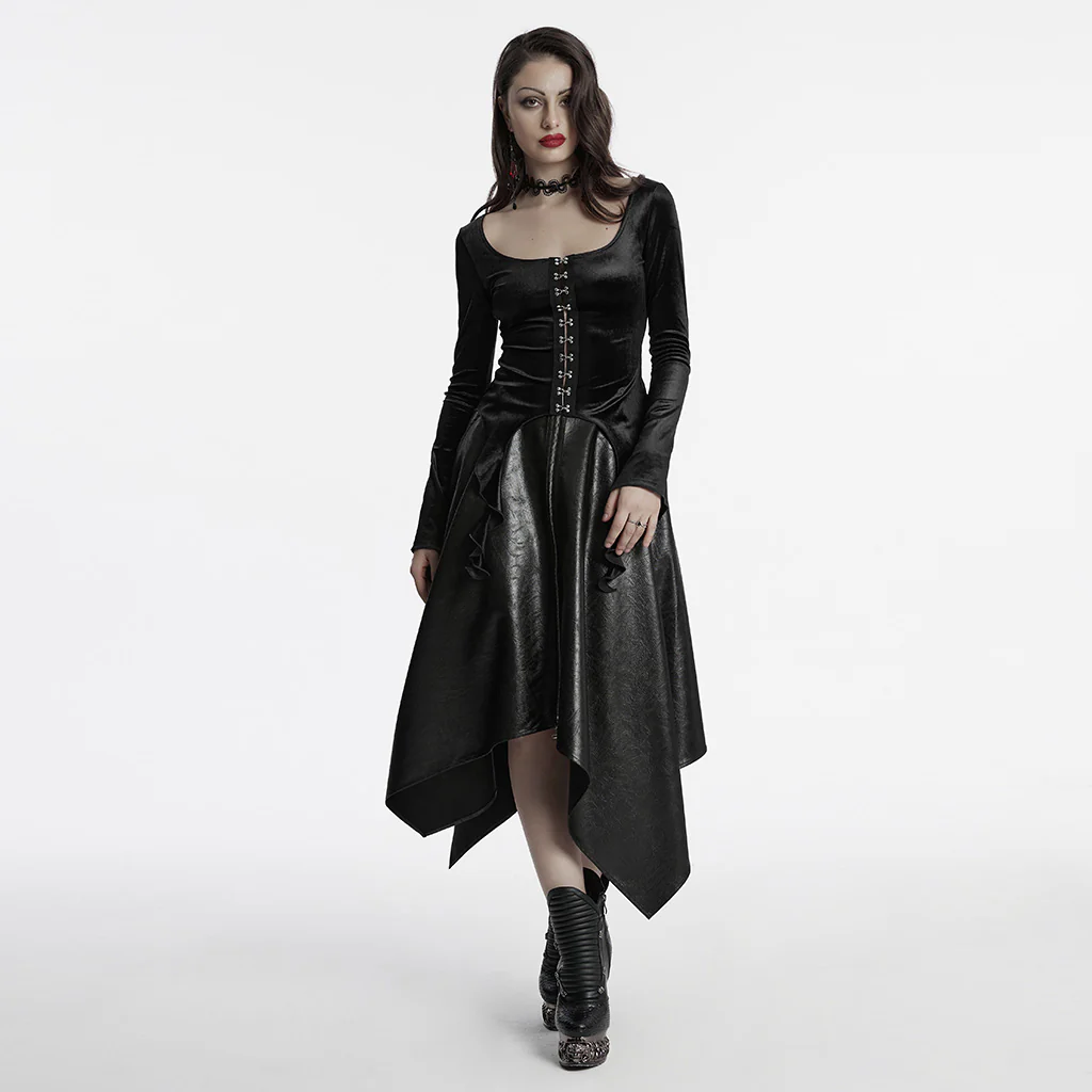 Goth Gradient Printed Velvet T-shirt - Image 5