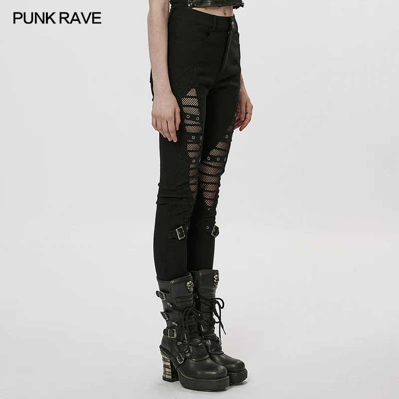 Goth Hollow-out Leggings - Image 2