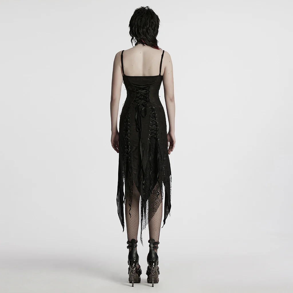 Goth irregular split dress - Image 3