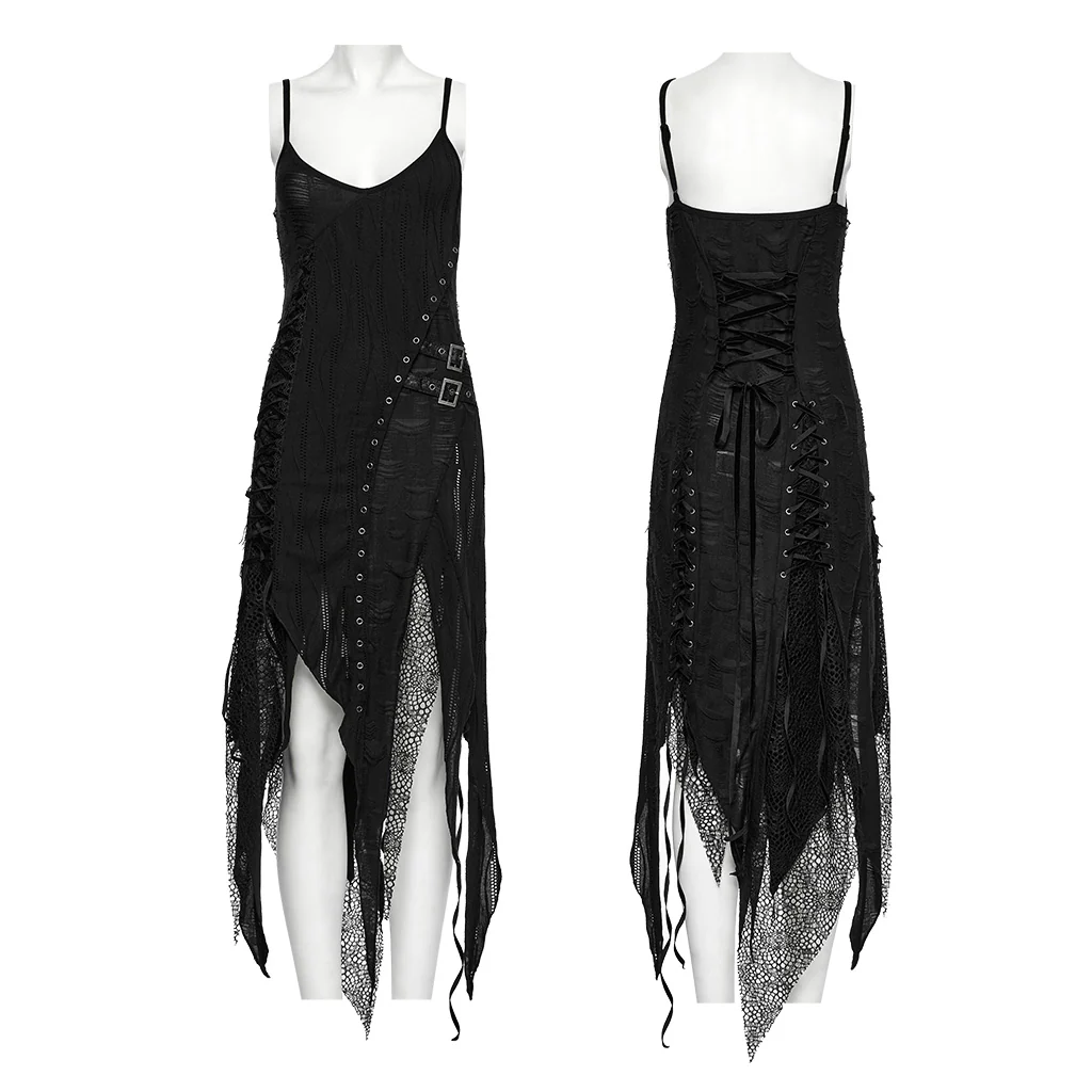 Goth irregular split dress - Image 5