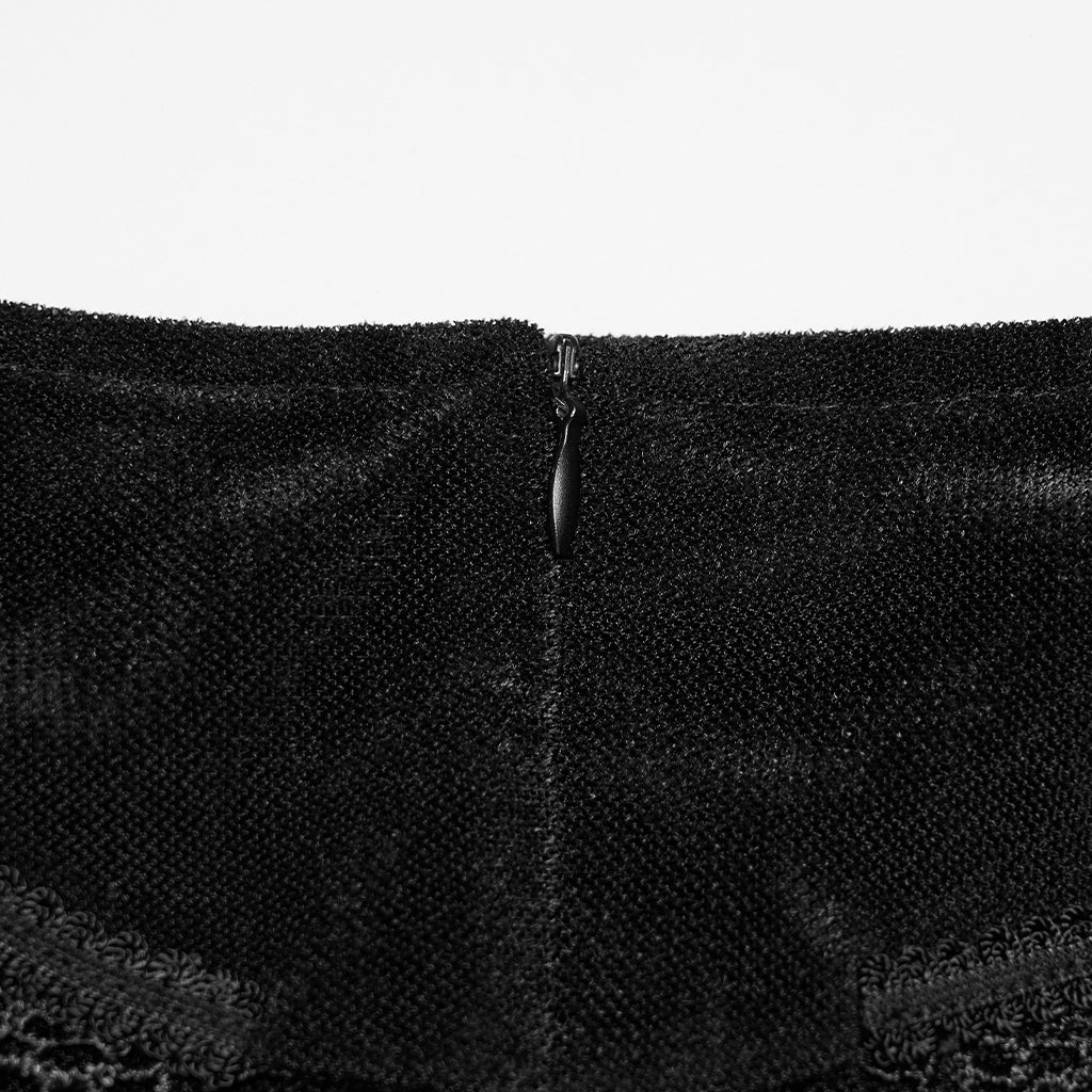 Goth lace velvet fishtail skirt - Image 8