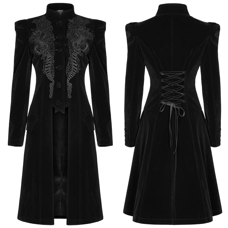 Goth Mid Length Coat - Image 4