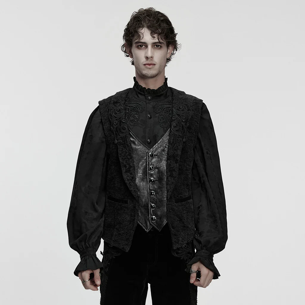 Goth palace decal lapel vest