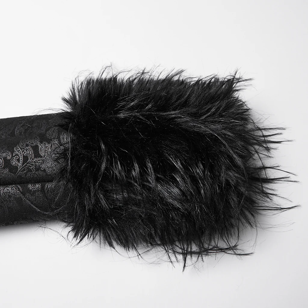 Goth Plush Collar Coat - Image 8