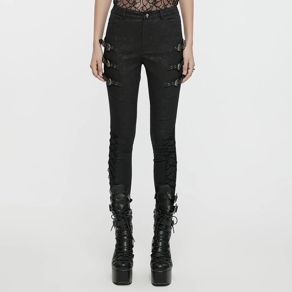 Goth retro metal leggings