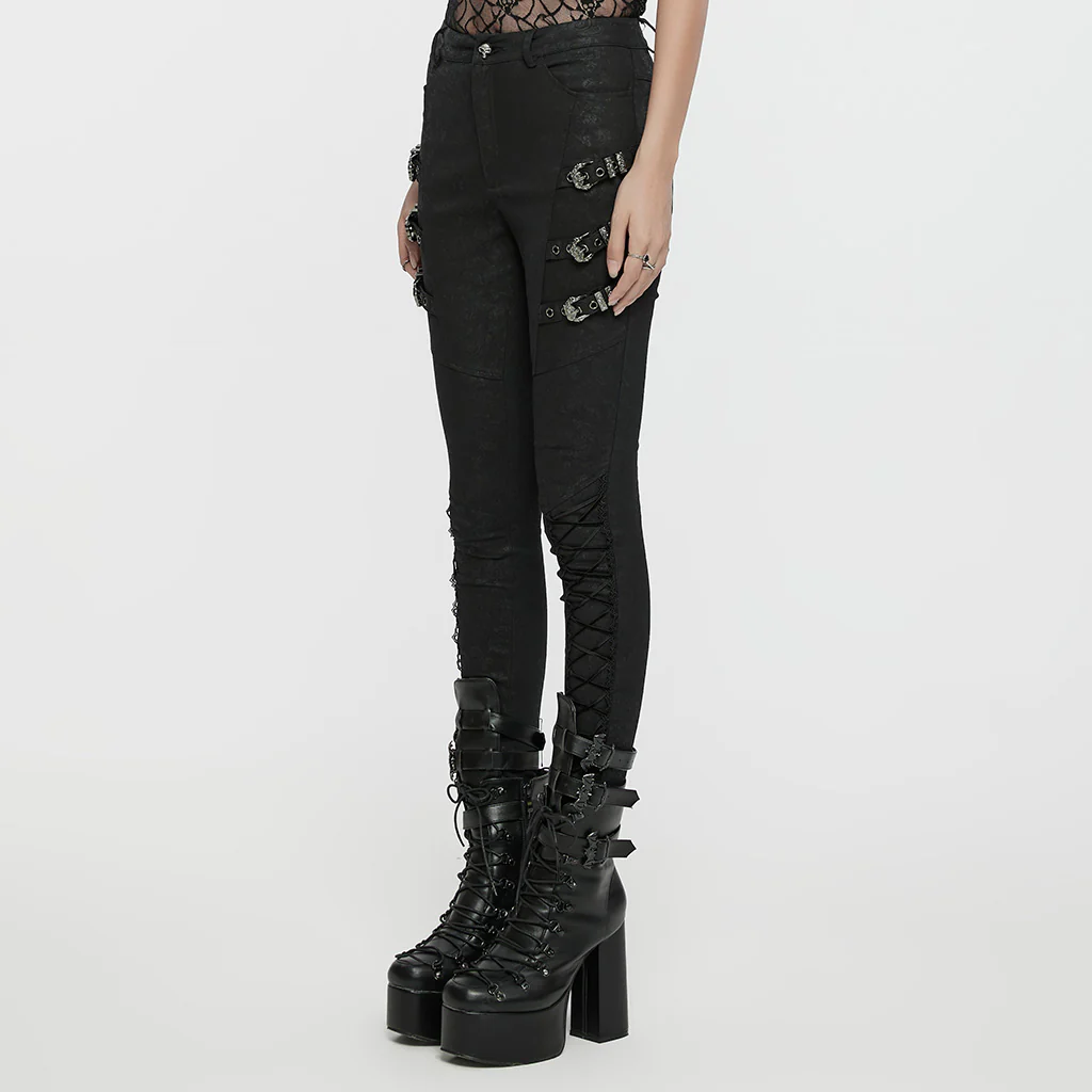Goth retro metal leggings - Image 2