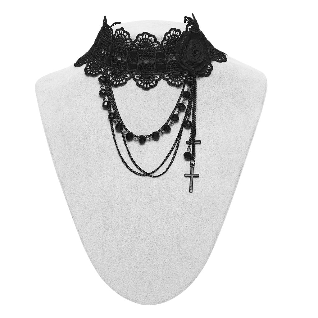 Goth Rose Beaded Choker - Image 8