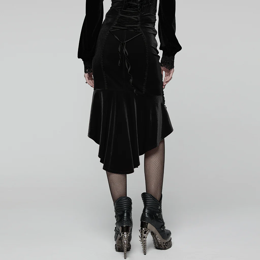 Goth Rose Fishtail Skirt - Image 11