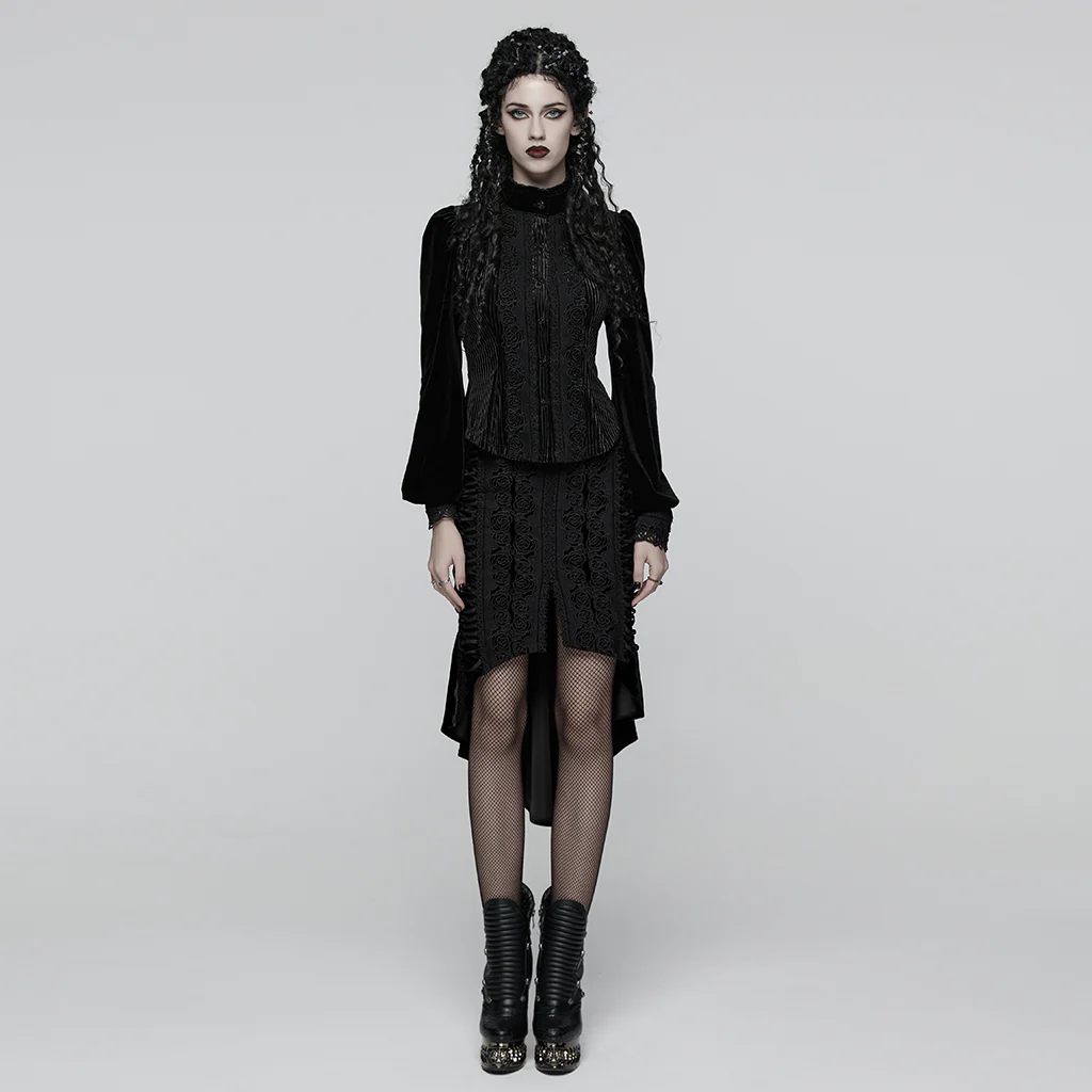 Goth Rose Fishtail Skirt - Image 16