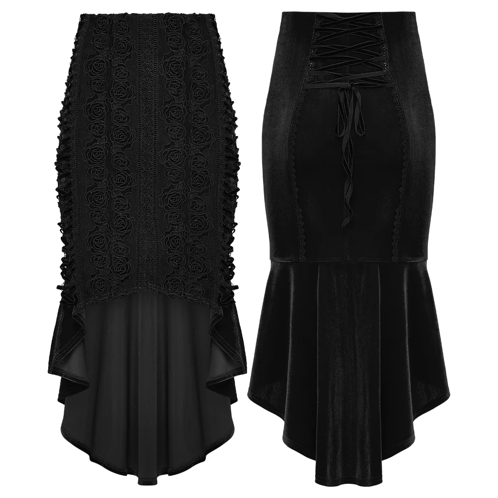 Goth Rose Fishtail Skirt - Image 17