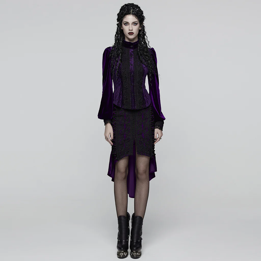 Goth Rose Fishtail Skirt - Image 19