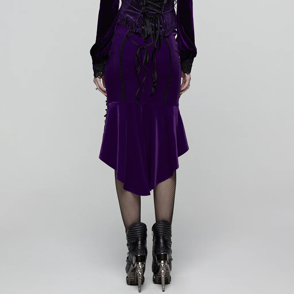 Goth Rose Fishtail Skirt - Image 20