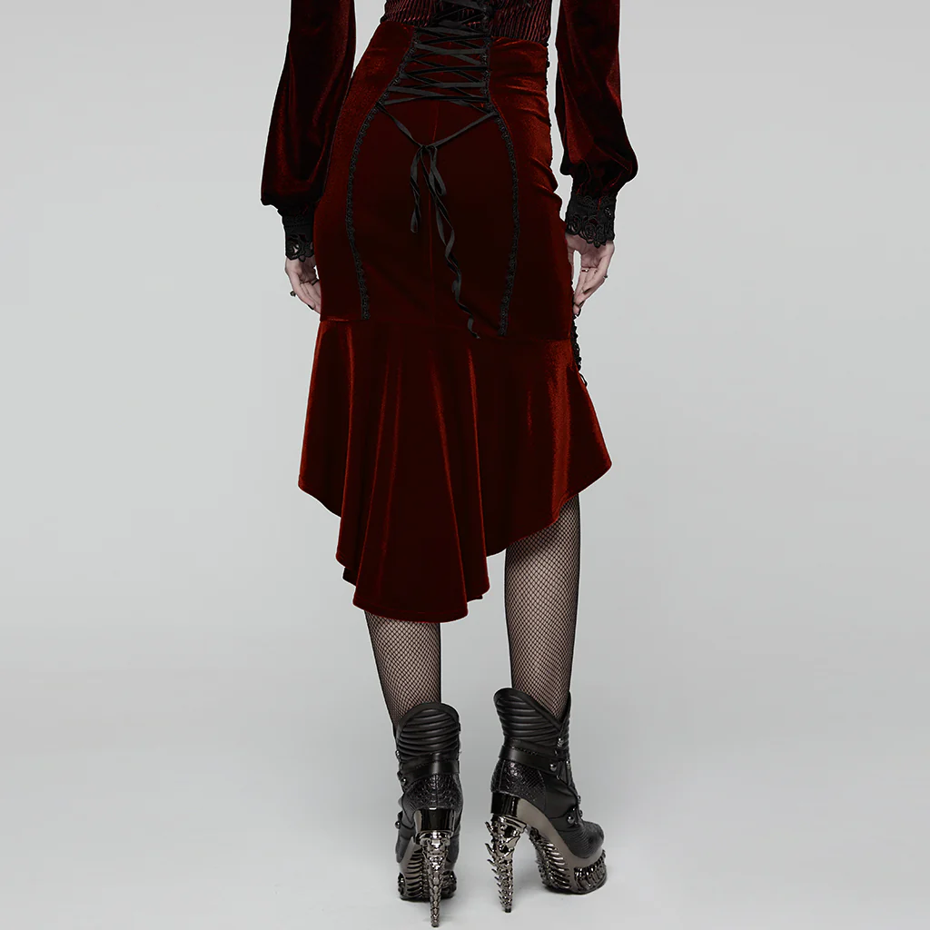 Goth Rose Fishtail Skirt - Image 4