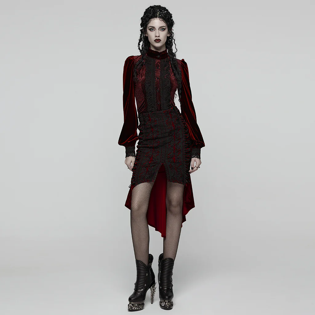 Goth Rose Fishtail Skirt - Image 5