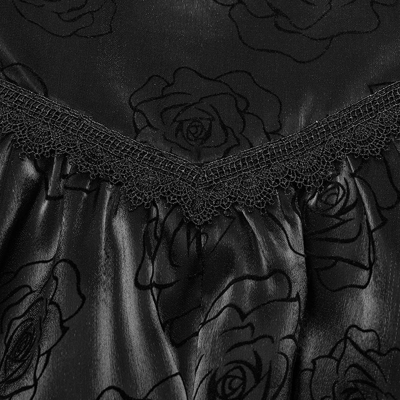 Goth rose flocked mesh Skirt - Image 5