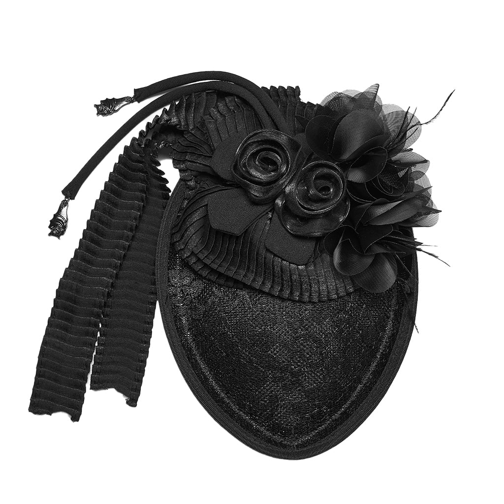 Goth Rose Ribbon Formal Hat - Image 8
