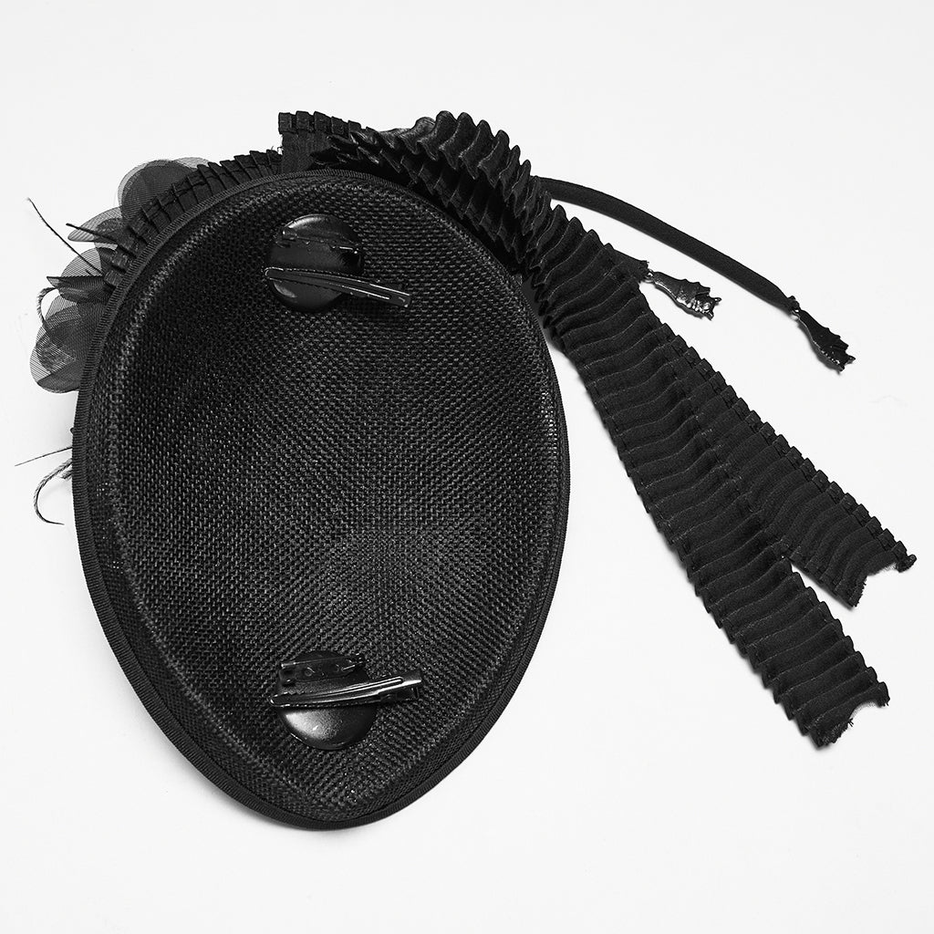 Goth Rose Ribbon Formal Hat - Image 9