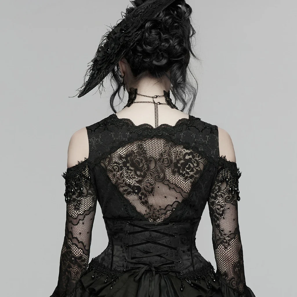 Goth Rose Tassel Corset - Image 10