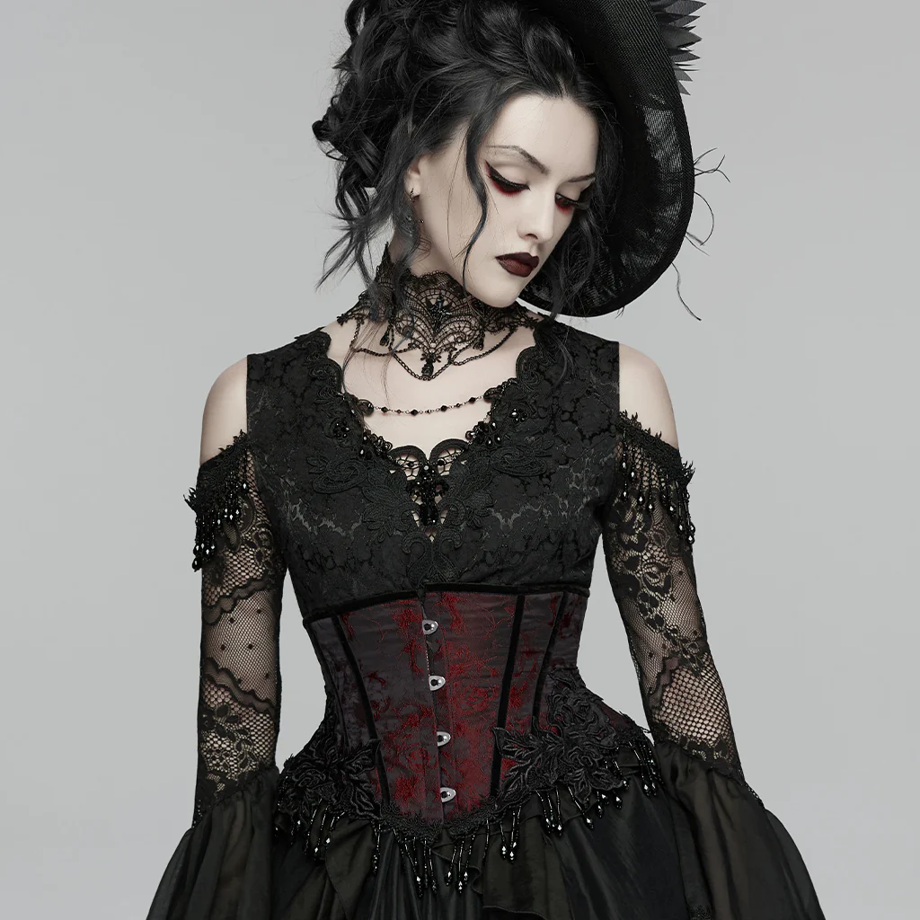 Goth Rose Tassel Corset - Image 2