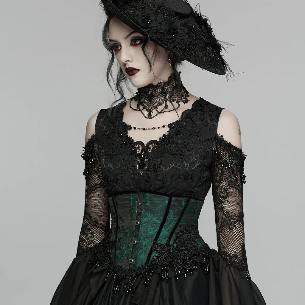 Goth Rose Tassel Corset - Image 24