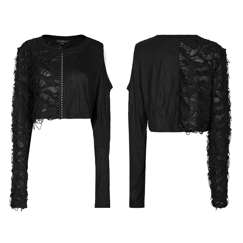 Goth Splicing Long Sleeves T-shirt - Image 4