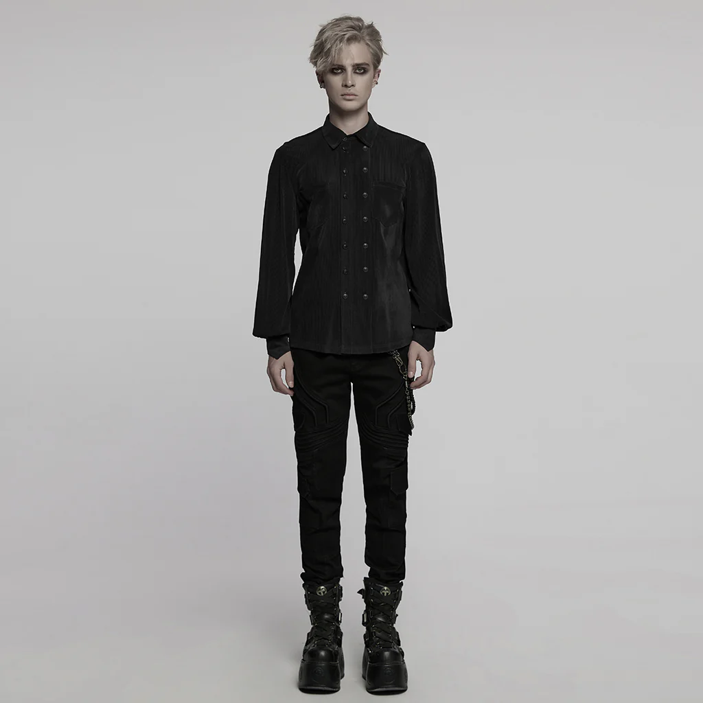 Goth striped flocking shirt - Image 14