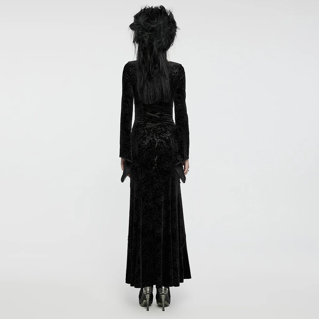 Goth V-neck embossed sexy dress - Image 13