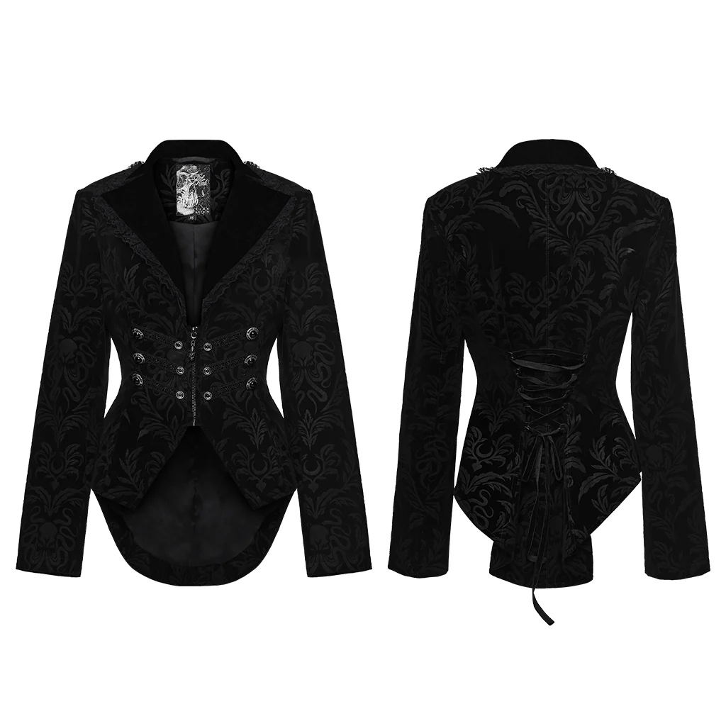 Goth Vintage Print Coat - Image 7