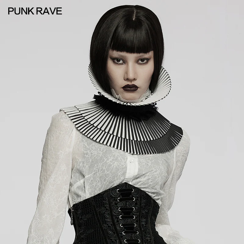 Gothic black-and-white 3D bow collar - Image 3