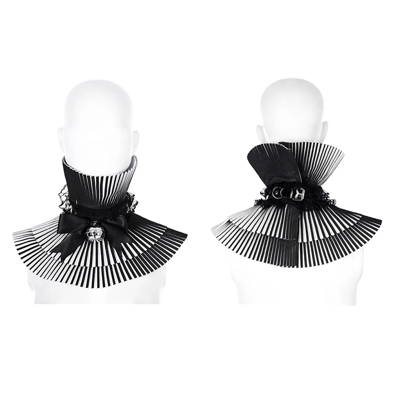 Gothic black-and-white 3D bow collar - Image 4