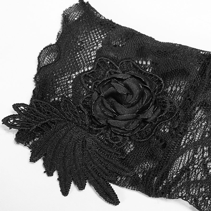 Gothic Black Lace Tulle Glove - One Pair - Image 5