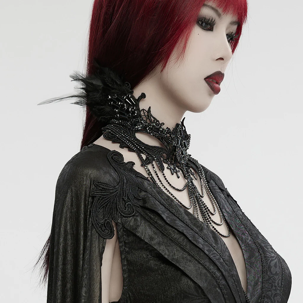 Gothic Black Wing Gorgeous Necklace - Image 2