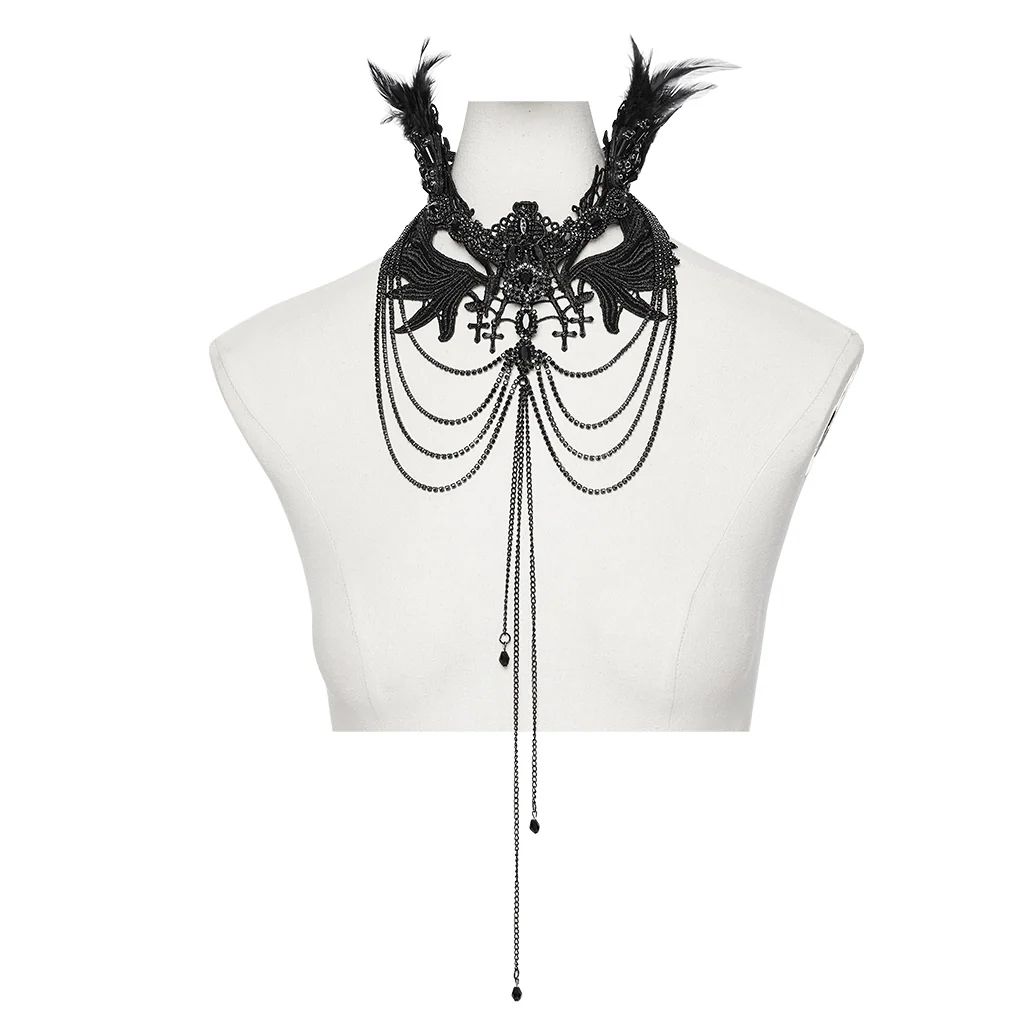 Gothic Black Wing Gorgeous Necklace - Image 4