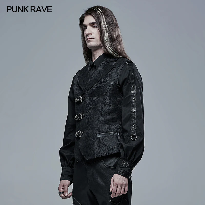 Gothic Dark Texture Jacquard Vest - Image 2