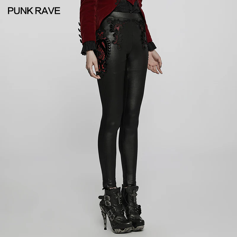 Gothic exquisite applique leggings - Image 2