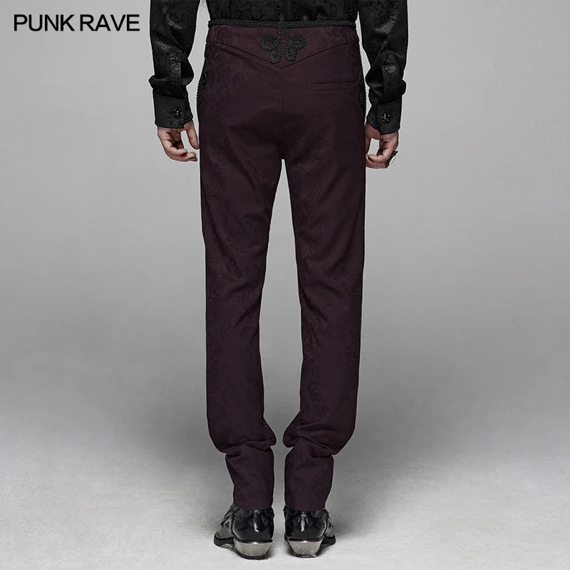 Gothic Floral Metal Swallow Black Suit Trousers - Image 9