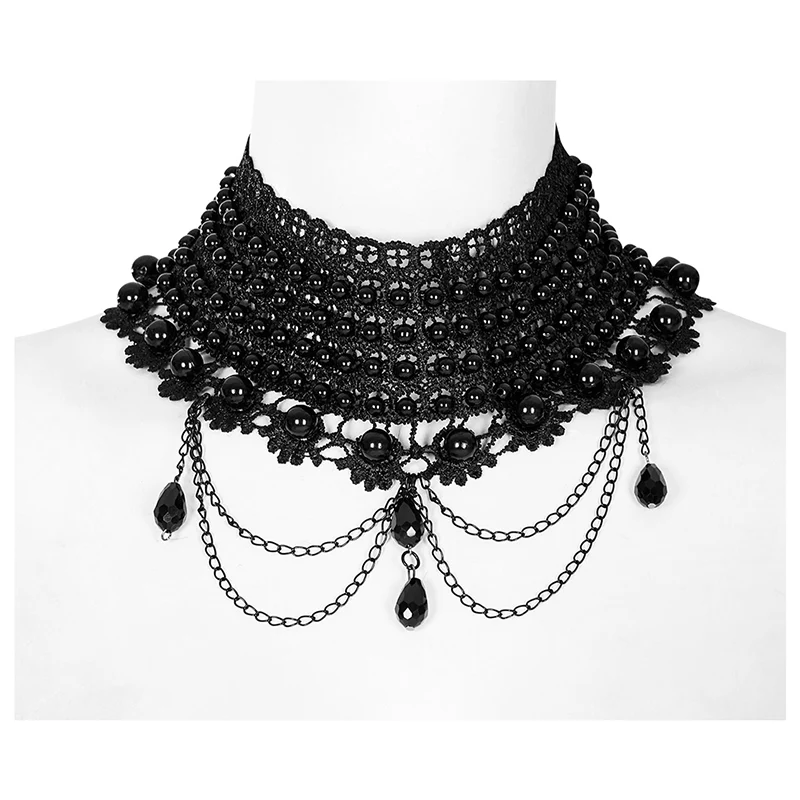 Gothic gorgeous black pearly choker - Image 2